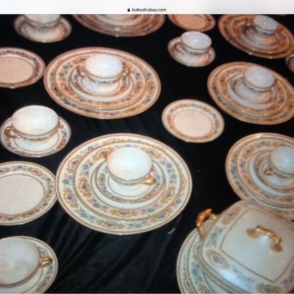 LIMOGES Guerrin Pouyat Dinnerware 6 formal pl settings+3 A1 Gold Very Brilliant - Picture 7 of 16